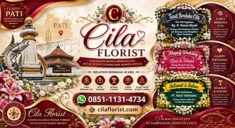 Karangan Bunga Pati Happy Wedding dengan Desain Elegan dan Modern